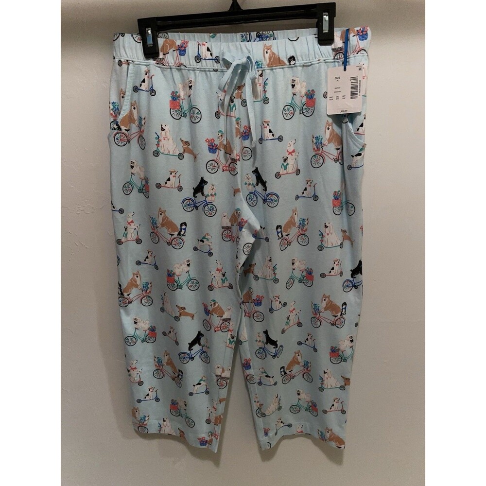 Sleep Sense Pajama Lounge Pants Joggers Women’s M Dogs Puppies Cotton Pockets